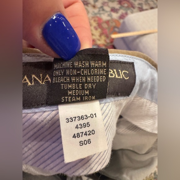 Banana Republic Men’s Khaki Chino Pants Straight Fit Flat Front Sz 34/30 - Picture 10 of 12